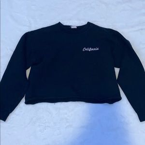 Black California cropped sweatshirt